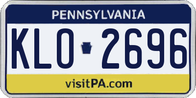 PA license plate KLO2696