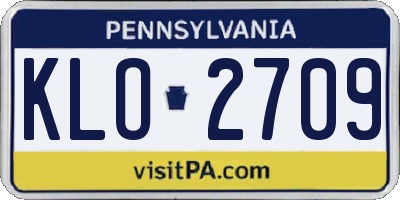 PA license plate KLO2709