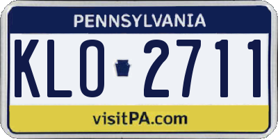 PA license plate KLO2711