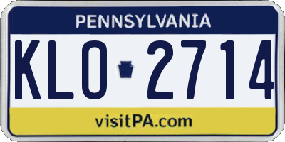 PA license plate KLO2714