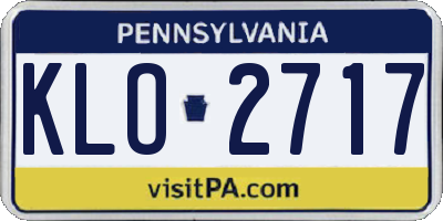 PA license plate KLO2717