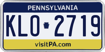 PA license plate KLO2719