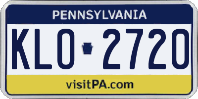 PA license plate KLO2720