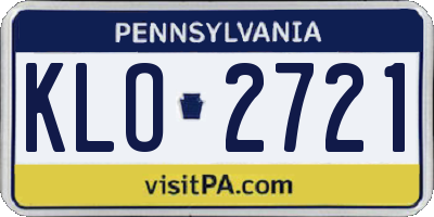PA license plate KLO2721