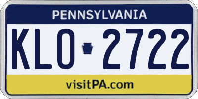 PA license plate KLO2722