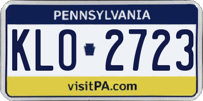PA license plate KLO2723