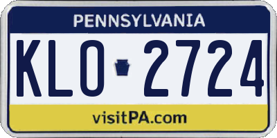 PA license plate KLO2724
