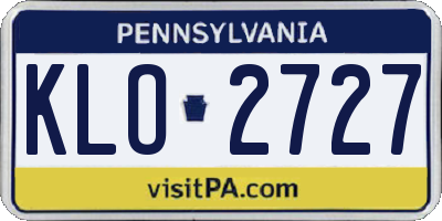 PA license plate KLO2727