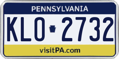 PA license plate KLO2732