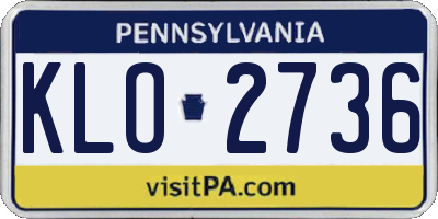 PA license plate KLO2736
