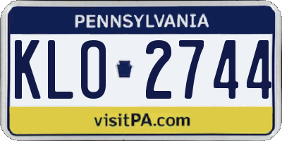 PA license plate KLO2744