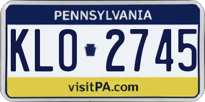 PA license plate KLO2745