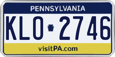 PA license plate KLO2746