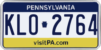 PA license plate KLO2764
