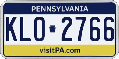 PA license plate KLO2766