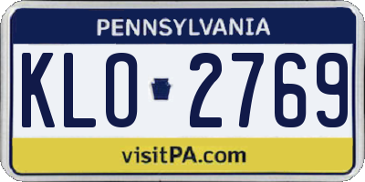 PA license plate KLO2769