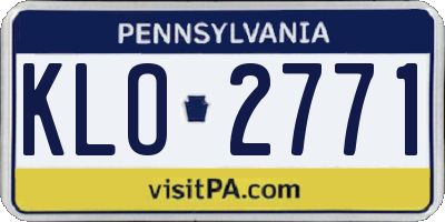 PA license plate KLO2771