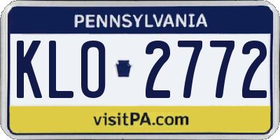 PA license plate KLO2772