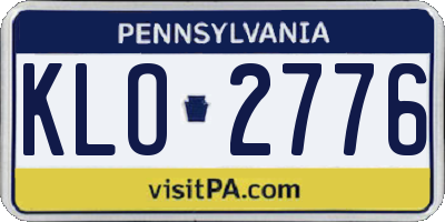 PA license plate KLO2776