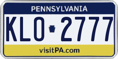 PA license plate KLO2777