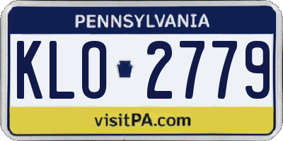 PA license plate KLO2779