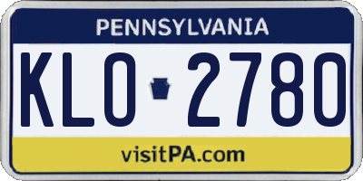 PA license plate KLO2780