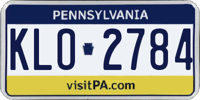 PA license plate KLO2784