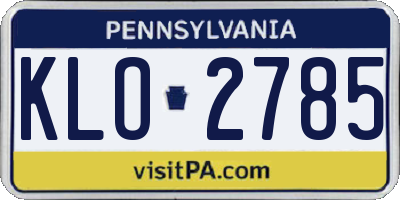 PA license plate KLO2785