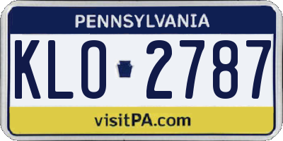 PA license plate KLO2787