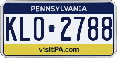 PA license plate KLO2788