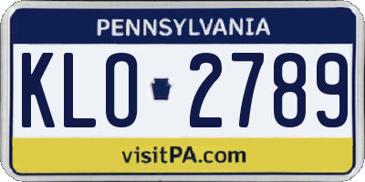 PA license plate KLO2789