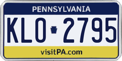PA license plate KLO2795