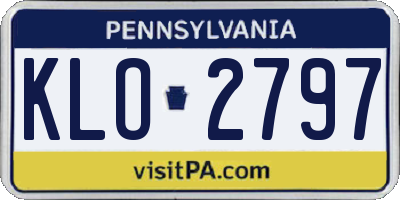PA license plate KLO2797