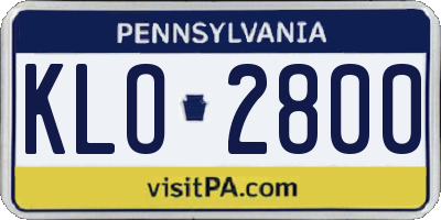 PA license plate KLO2800