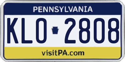 PA license plate KLO2808