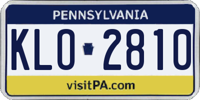 PA license plate KLO2810