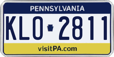 PA license plate KLO2811