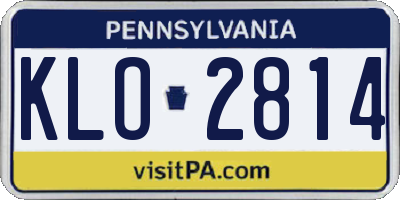 PA license plate KLO2814