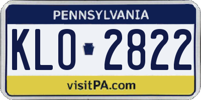 PA license plate KLO2822