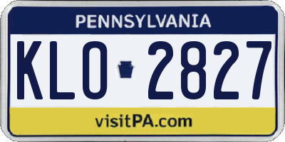 PA license plate KLO2827