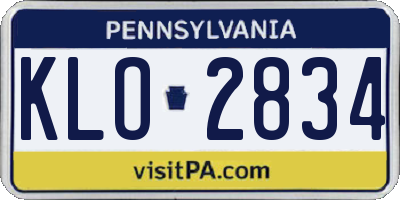 PA license plate KLO2834