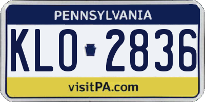 PA license plate KLO2836