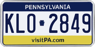 PA license plate KLO2849