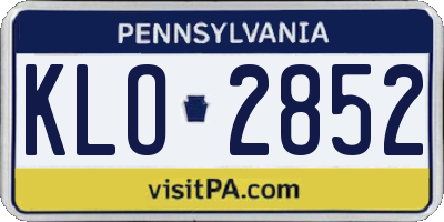 PA license plate KLO2852
