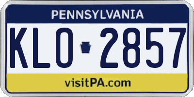 PA license plate KLO2857