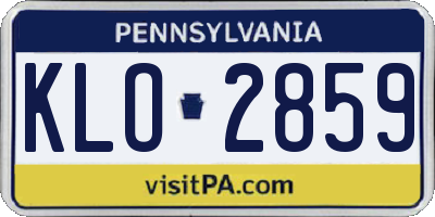 PA license plate KLO2859