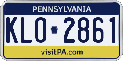 PA license plate KLO2861