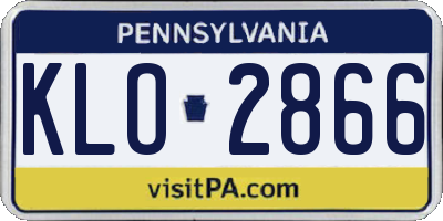 PA license plate KLO2866