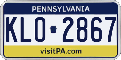PA license plate KLO2867