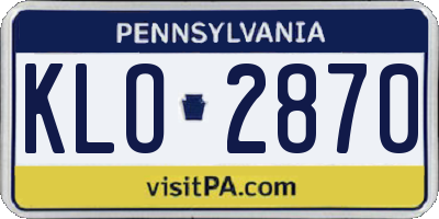 PA license plate KLO2870